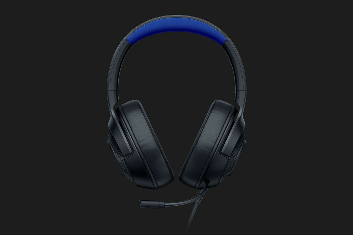Słuchawki Razer Kraken X for Console frontem na ciemnym tle