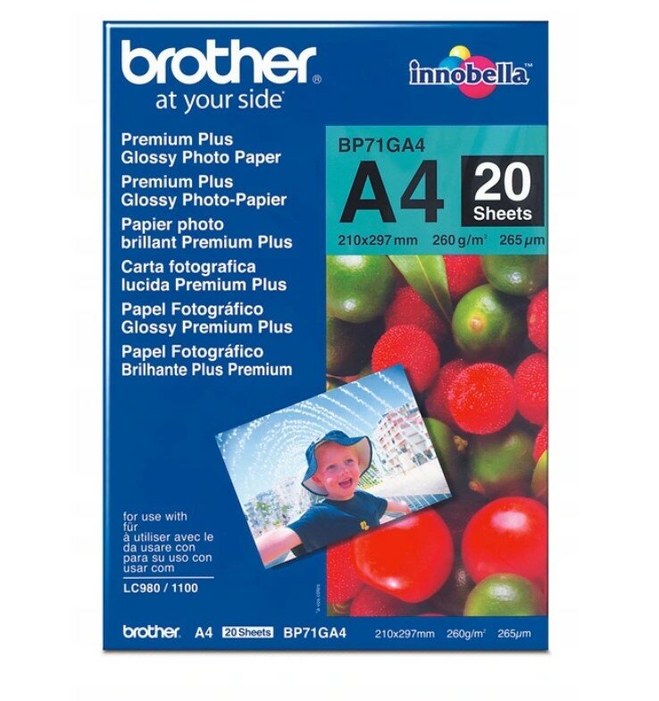 Papier fotograficzny Brother BP-71GA4 format A4 opakowanie frontem
