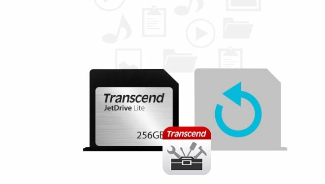 Karta pamięci Transcend JetDrive Lite 360 do MacBook 128GB TS128GJDL330  widok od przodu