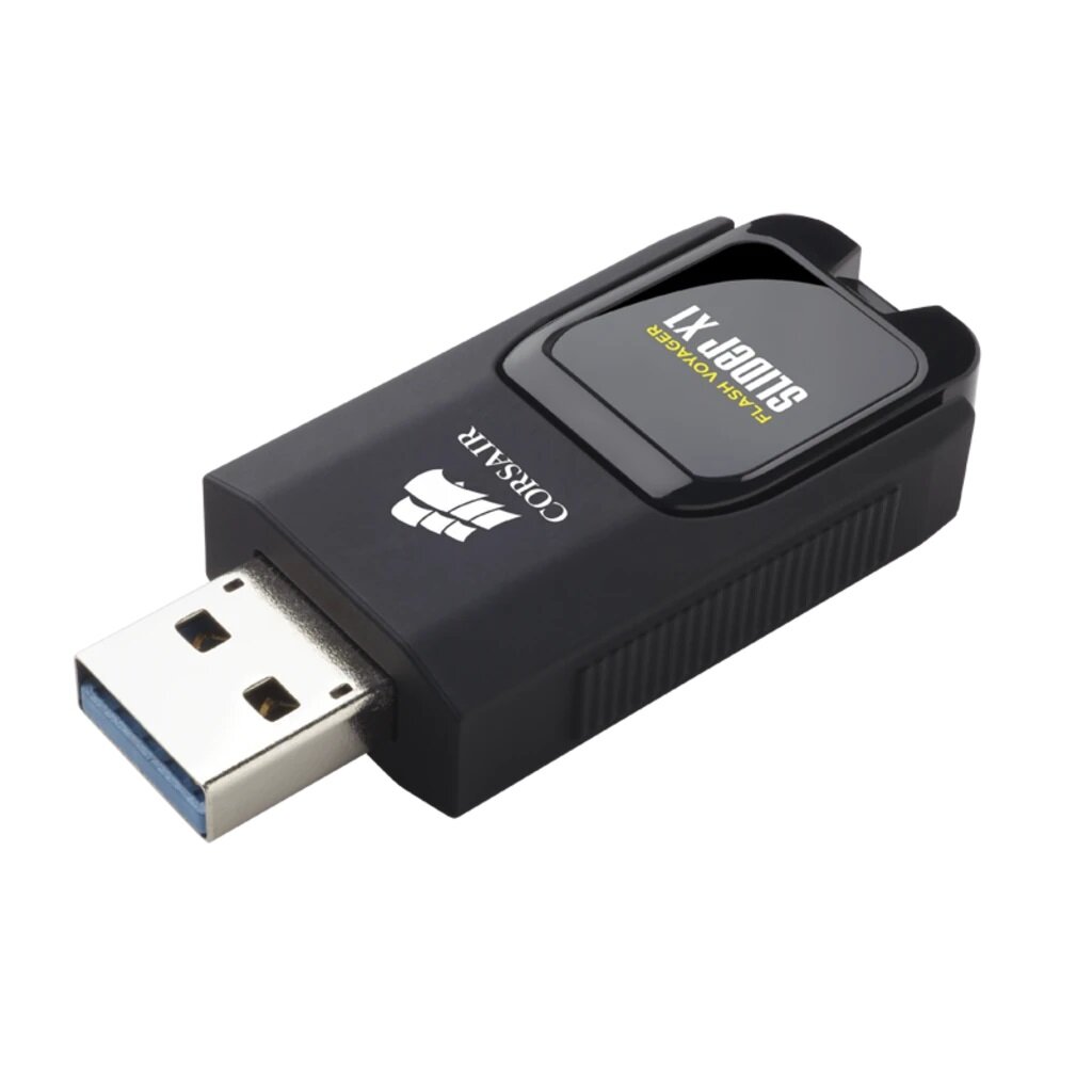 Pendrive Corsair Flash Voyager Slider X1 USB 3.0 256GB od frontu pod skosem bez zatyczki