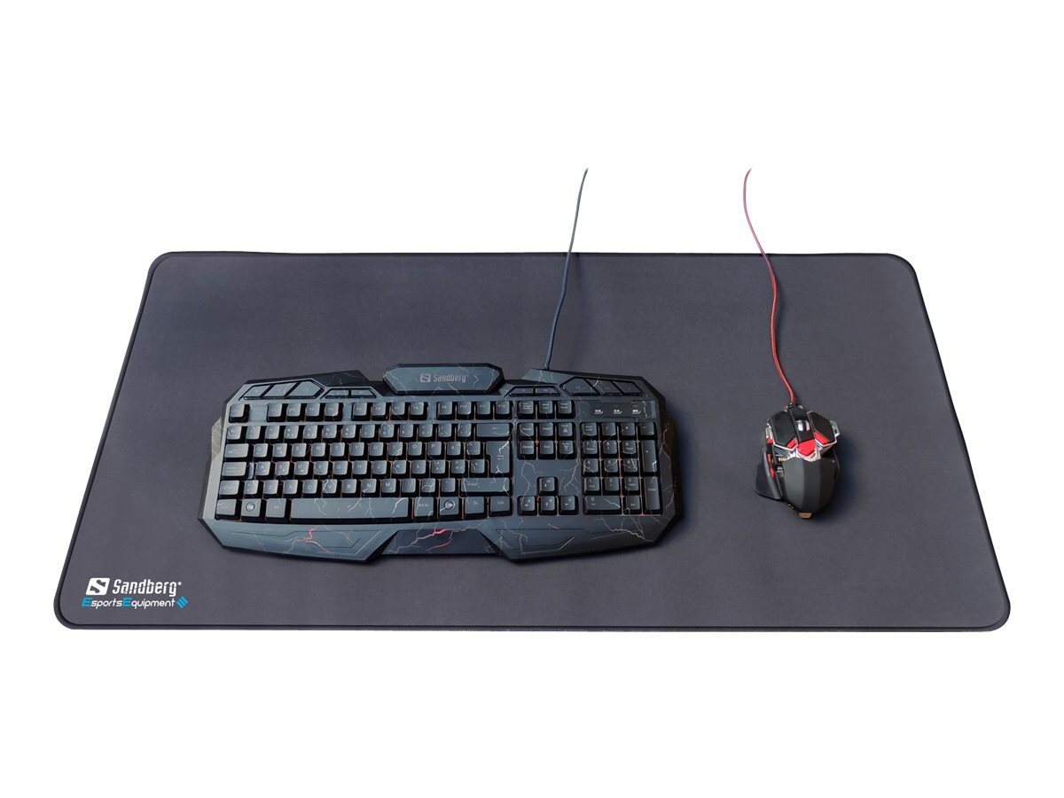 Podkładka pod mysz Sandberg Gamer Desk Pad XXXL Czarna z myszką i klawiaturą
