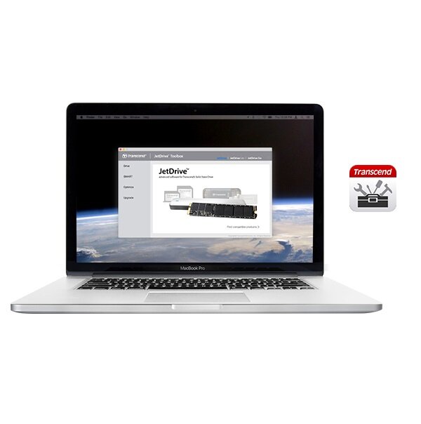 Dysk SSD Transcend JetDrive 820 240GB z laptopem od frontu