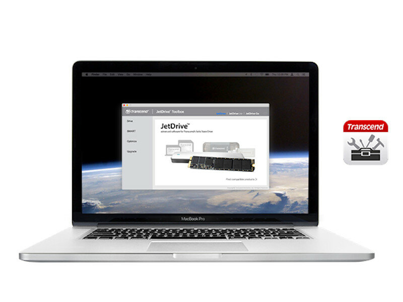 Dysk SSD Transcend JetDrive 820 480GB laptop widoczny frontem