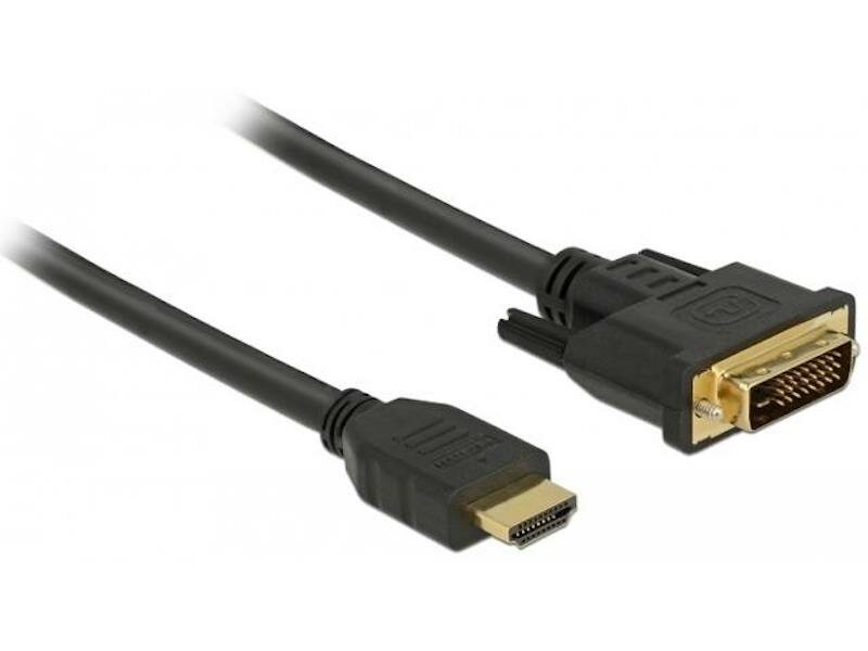 Kabel Delock HDMI - DVI 85651 widok na złącze HDMI i DVI