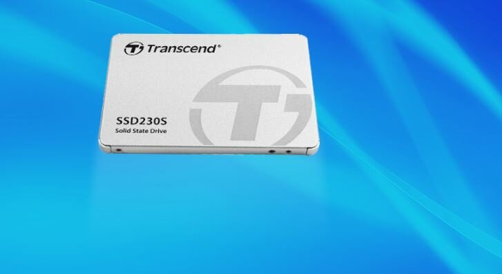 Dysk SSD Transcend SSD230S 2TB TS2TSSD230S dysk na niebieskim tle