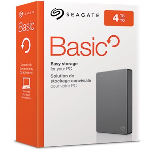 Dysk Seagate Basic 4TB  szary widok opakowania dysku