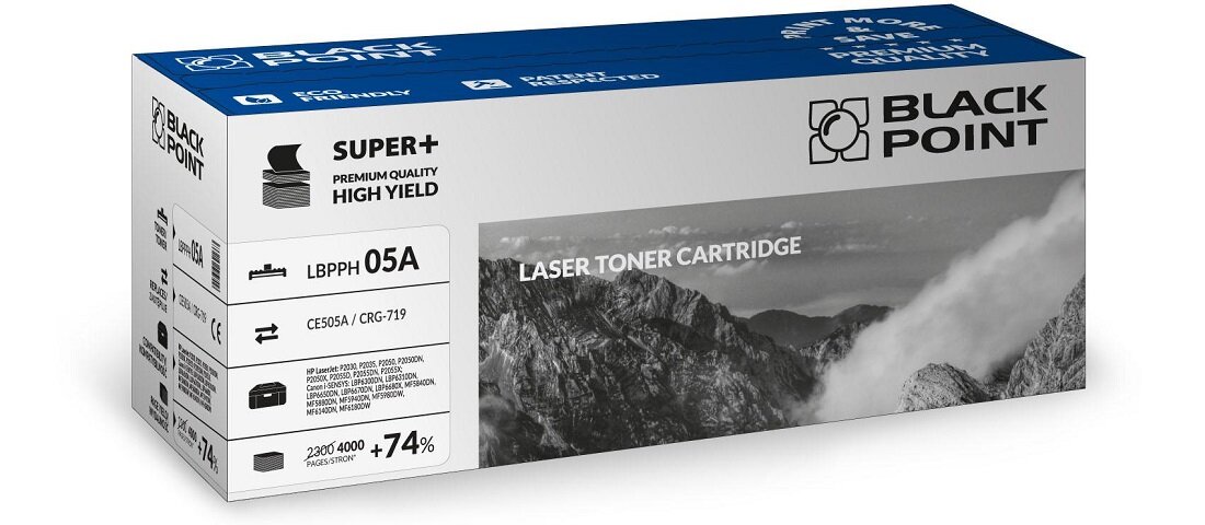 Toner laserowy Black Point Super Plus LBPPH05A. Zastepuje HP / Canon CE505A / CRG-719
