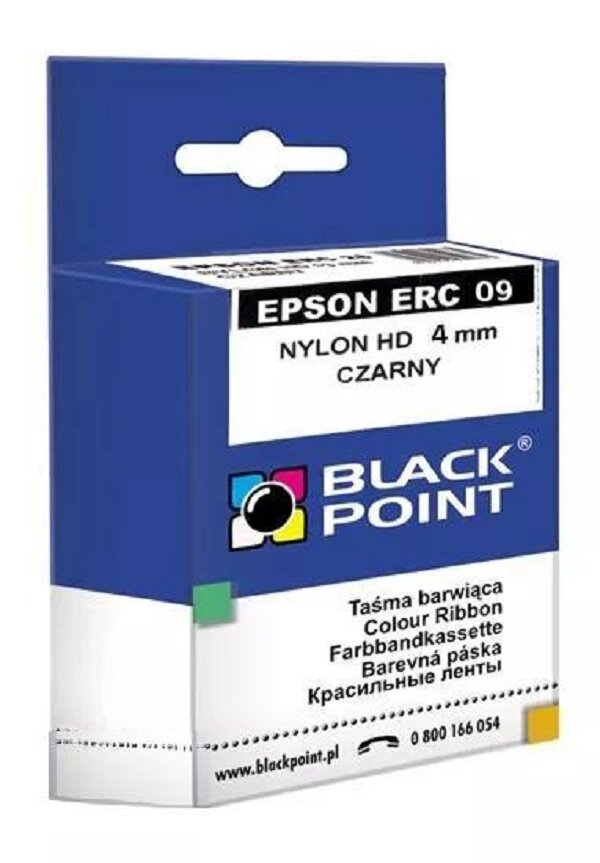 Taśma Black Point KBPE09. Zastępuje Epson (ERC 09 / HX 20) 2 szt. / czarna, nylon. Rozmiar: 4 mm / 0,205 m.
