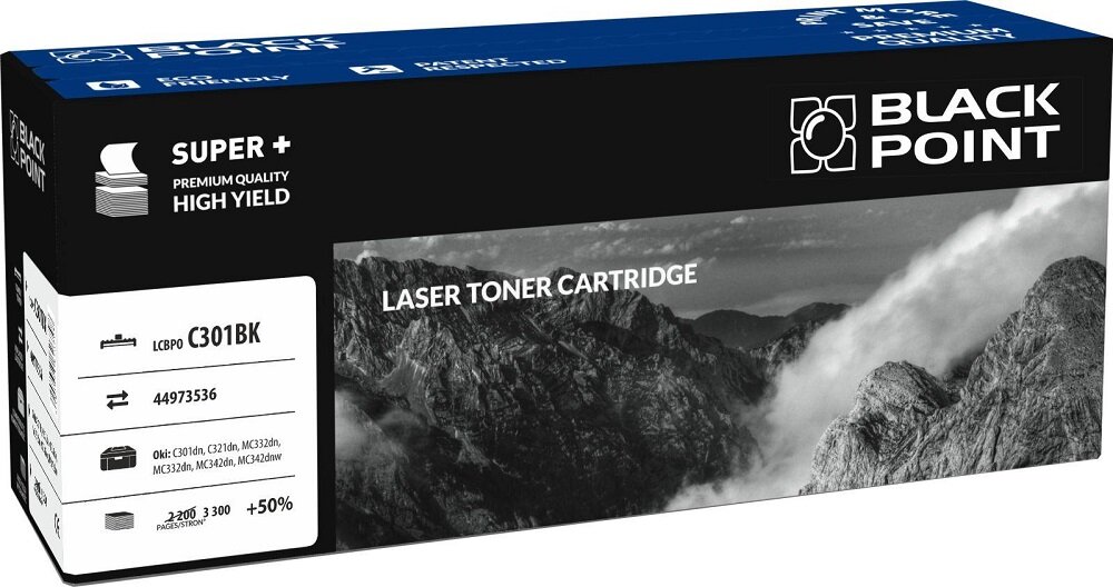 Toner laserowy Black Point LCBPOC301BK widok pod kątem na opakowanie