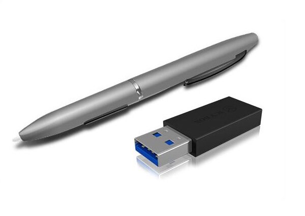 Adapter IcyBox IB-CB015 adapter na tle długopisu