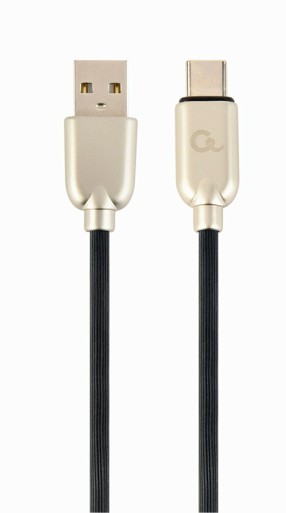 Kabel USB-C Gembird CC-USB2R-AMCM-1M 1m czarny zbliżenie na dwie końcówki kabla