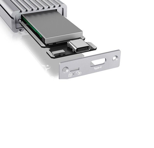 Obudowa NVMe Icy Box IB-1817Ma-C31 USB-C 3.1 rozłożona pod skosem