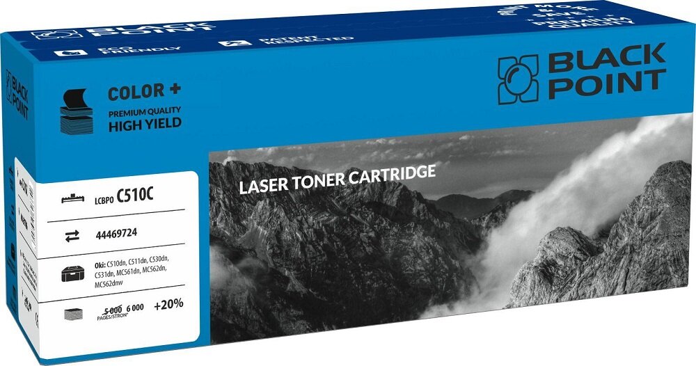 Toner laserowy Black Point LCBPOC510C widok pod kątem na opakowanie