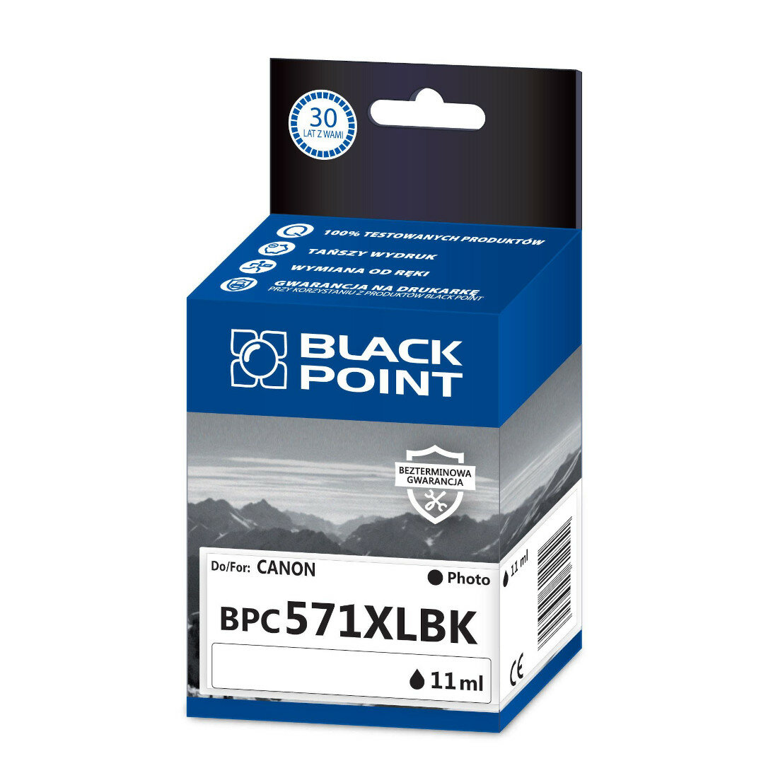 Kartridż atramentowy Black Point BPC571XLBK czarny  frontem