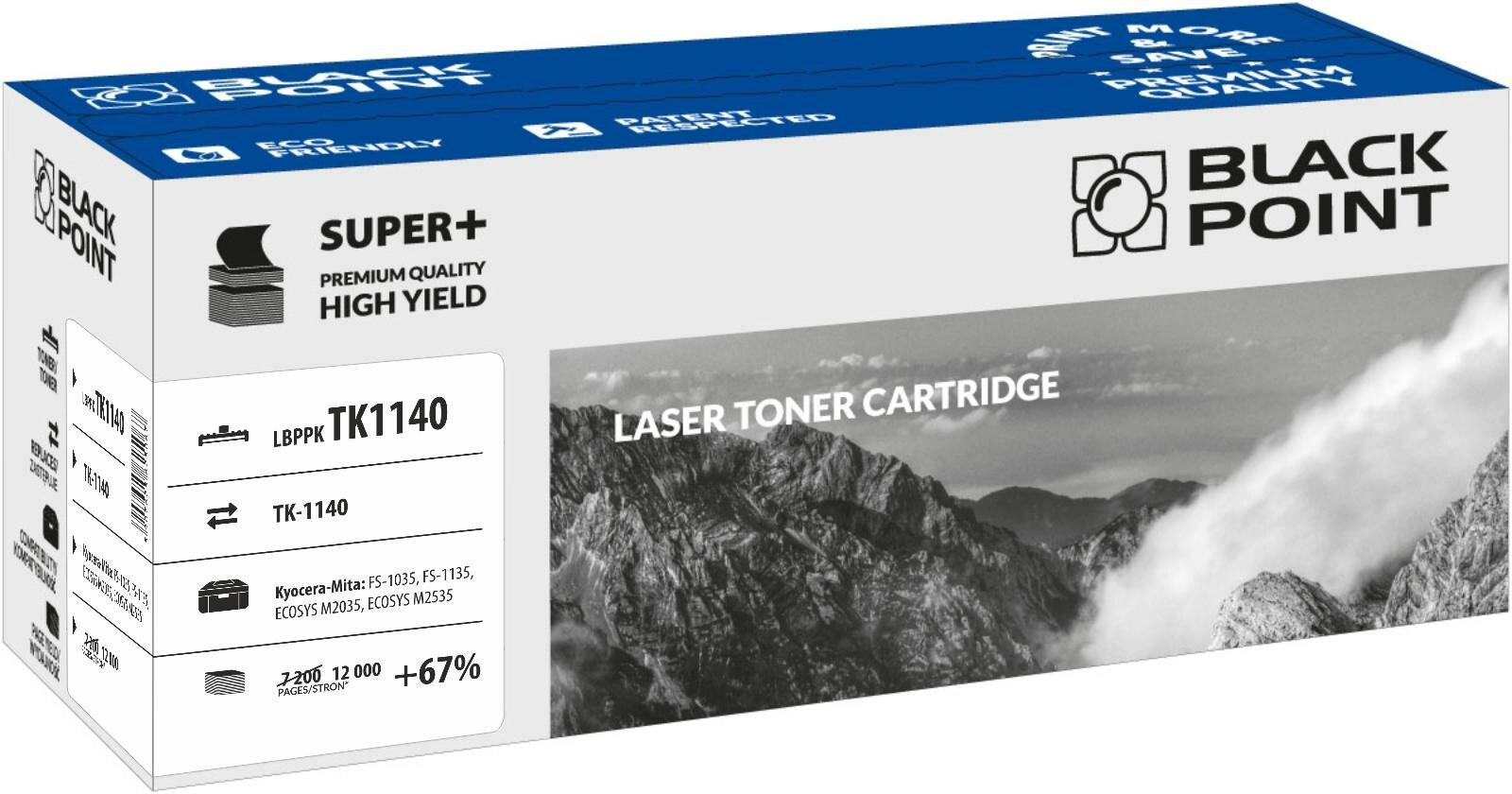 Toner laserowy Black Point Super Plus LBPPKTK1140 widok pod kątem na opakowanie