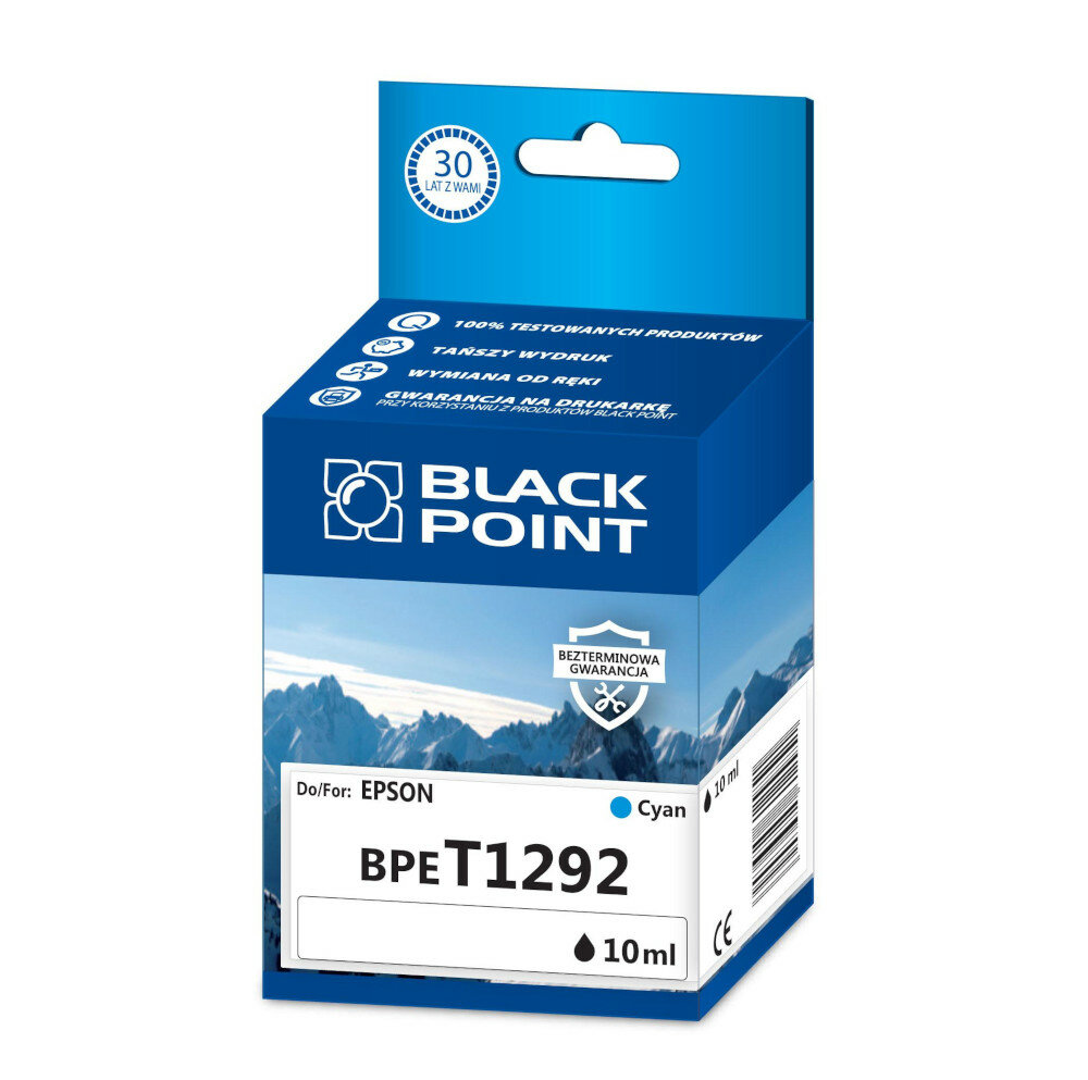 Kartridż atramentowy Black Point BPET1292 błękitny frontem 
