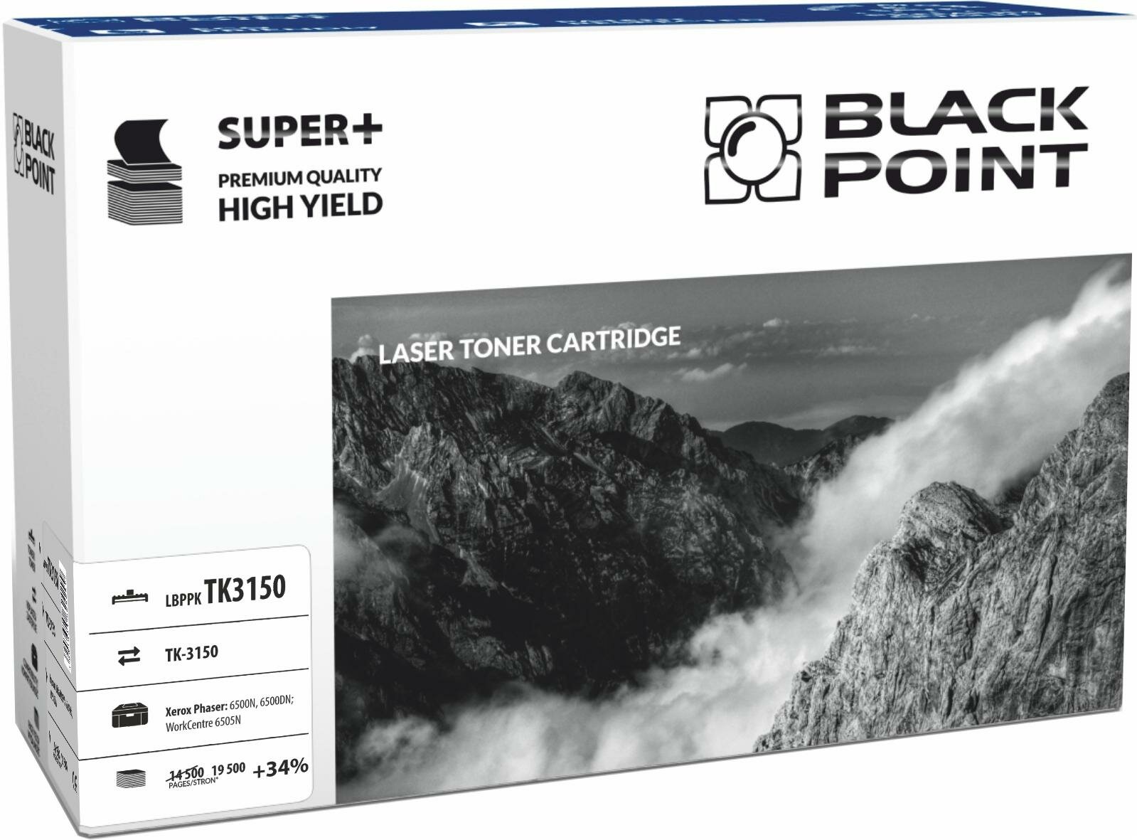 Toner laserowy Black Point Super Plus LBPPKTK3150 widok pod kątem na opakowanie