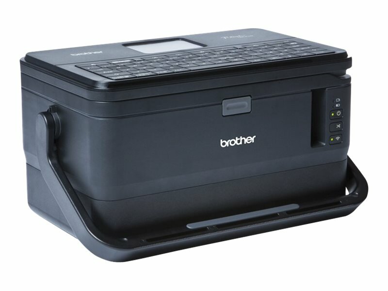 Drukarka etykiet Brother P-touch PT-D800W widok pod skosem w prawą stronę, drukarka złożona