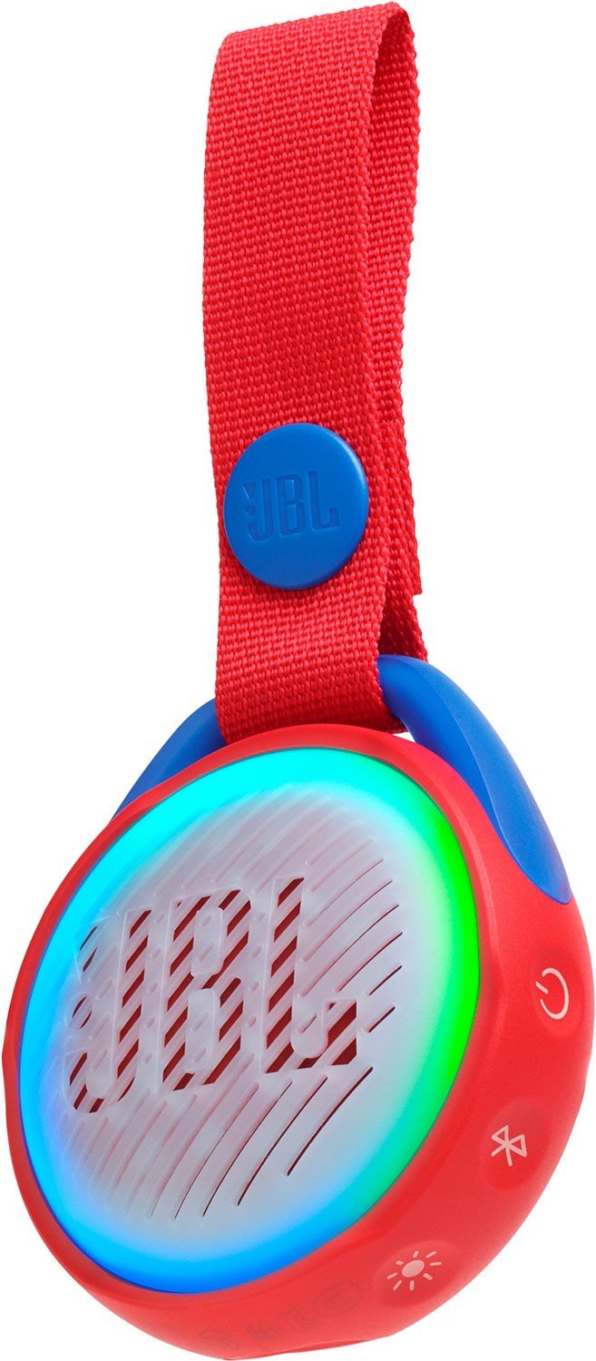 Głośnik bluetooth JBL JR POP Czerwony. Wbudowane wielokolorowe efekty świetlne.