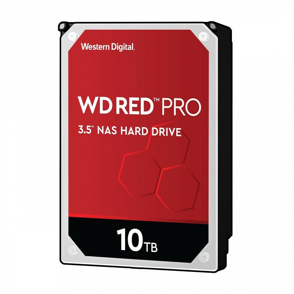 Dysk HDD WD Red Pro 10TB 3,5 256 MB SATA 7200rp WD102KFBX widok na dysk od prawej strony