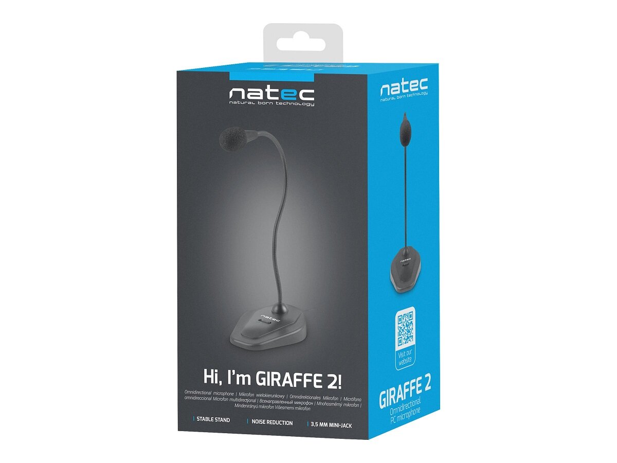 Mikrofon Natec Giraffe 2 NMI-1563 czarny widok opakowania