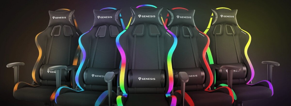 Krzesło gamingowe Genesis Trit 600 RGB podświetlone fotele
