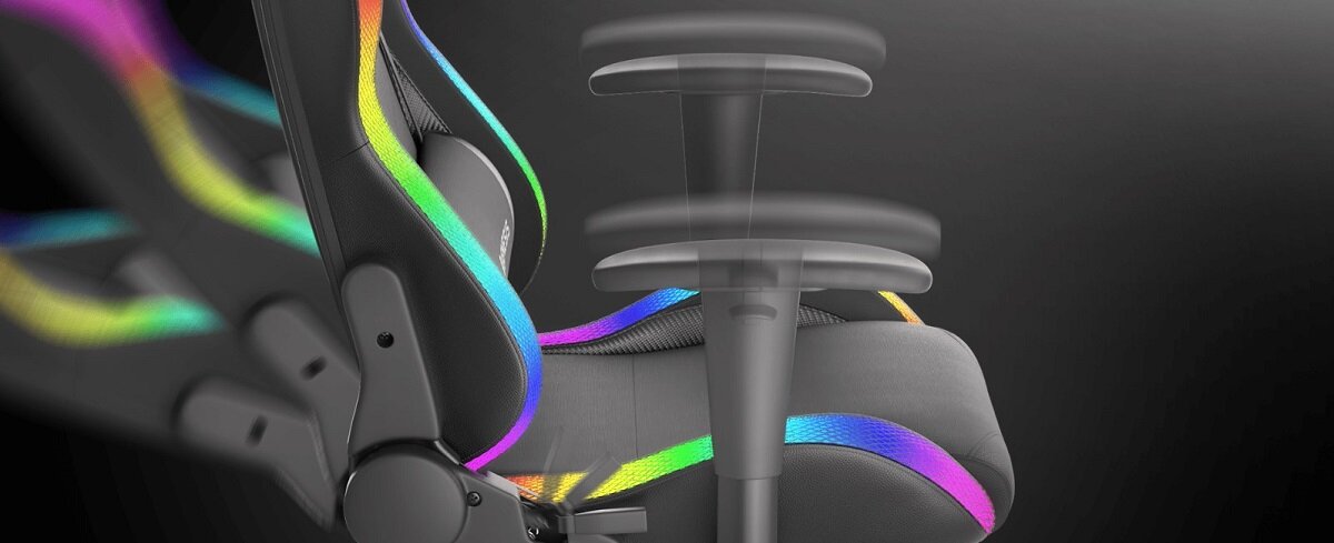 Krzesło gamingowe Genesis Trit 600 RGB regulacja oparcia i podłokietników