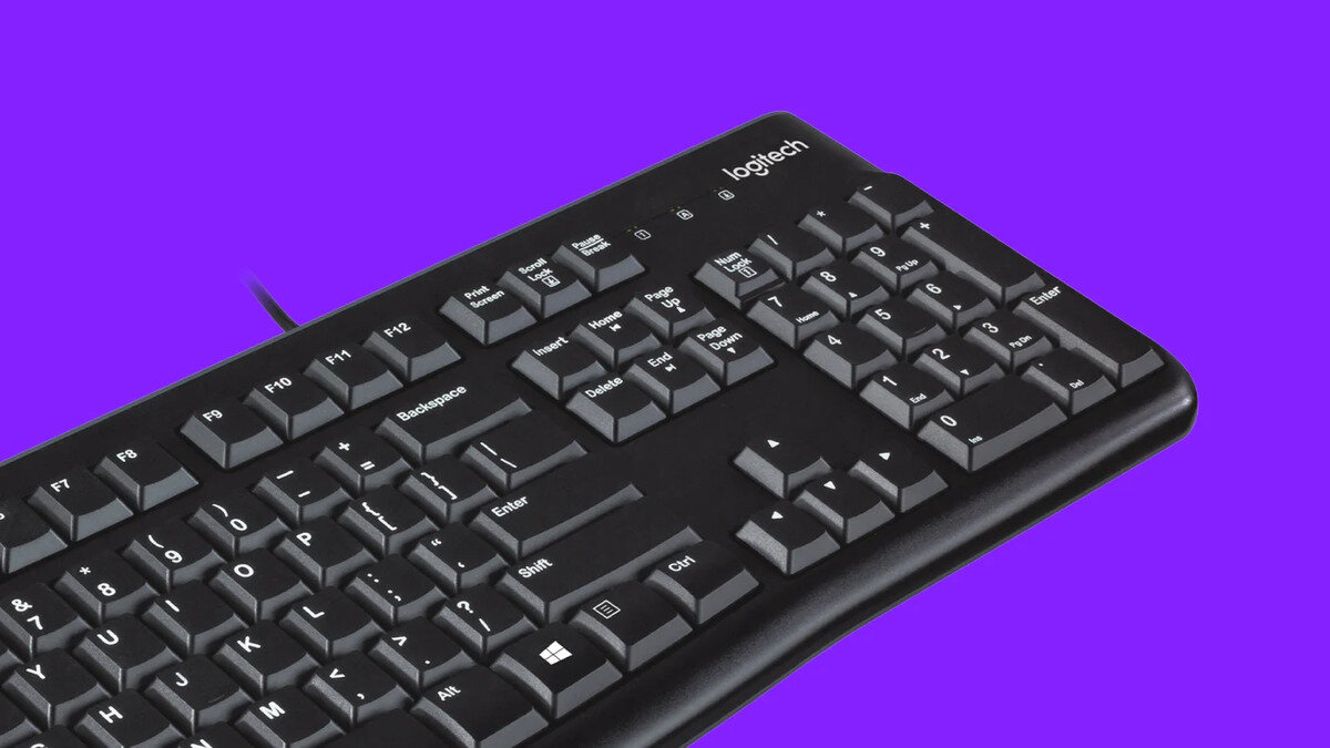 Klawiatura Logitech K120 Corded Keyboard część klawiatury z logo