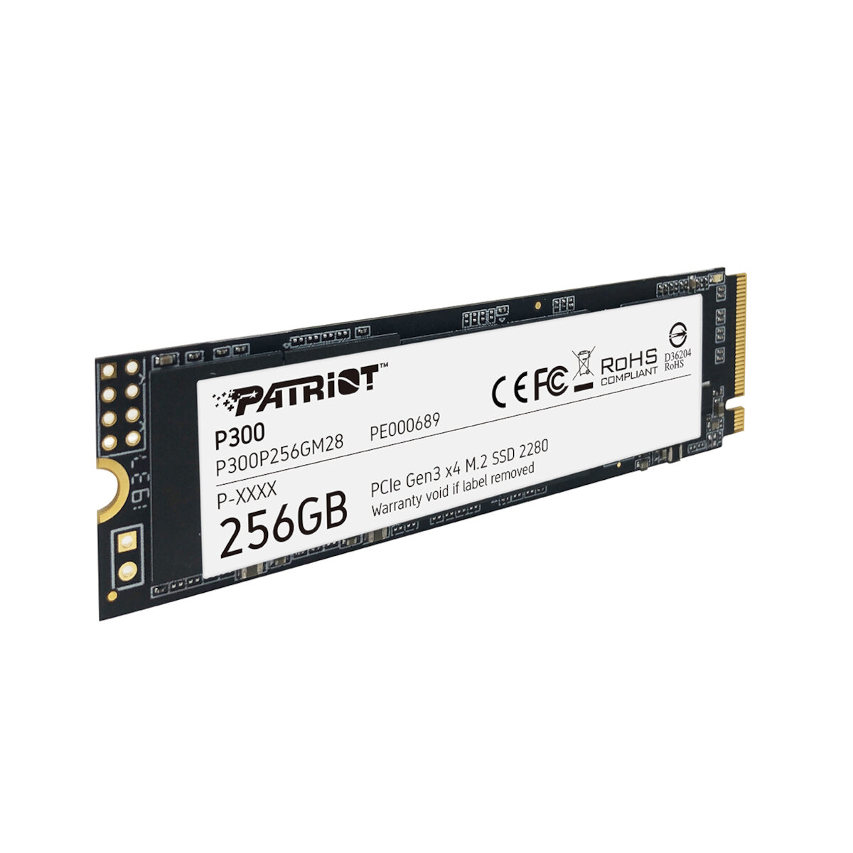 Dysk SSD Patriot P300 M.2 256GB P300P256GM28 widok od tyłu w poziomie