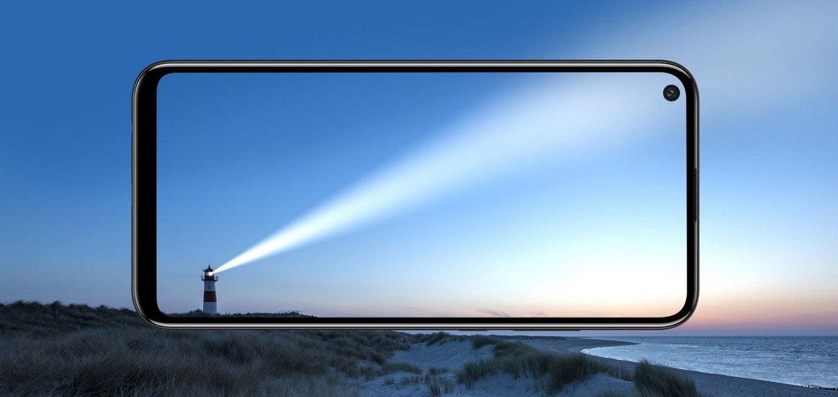 Smartfon Huawei P40 lite E Aurora niebieski. Ekran Punch FullView.