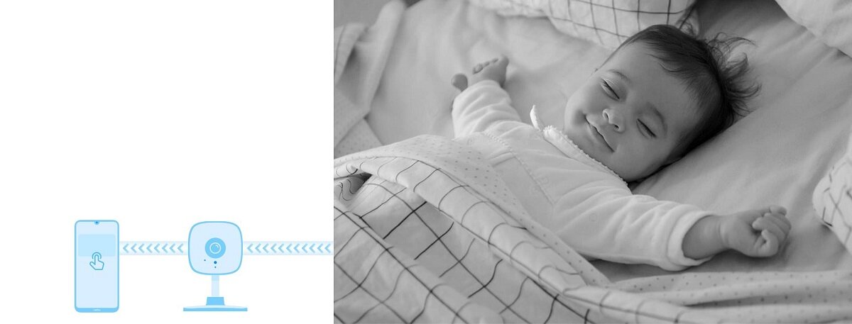 Kamera internetowa TP-LINK Tapo C100 dziecko podczas snu w nocy