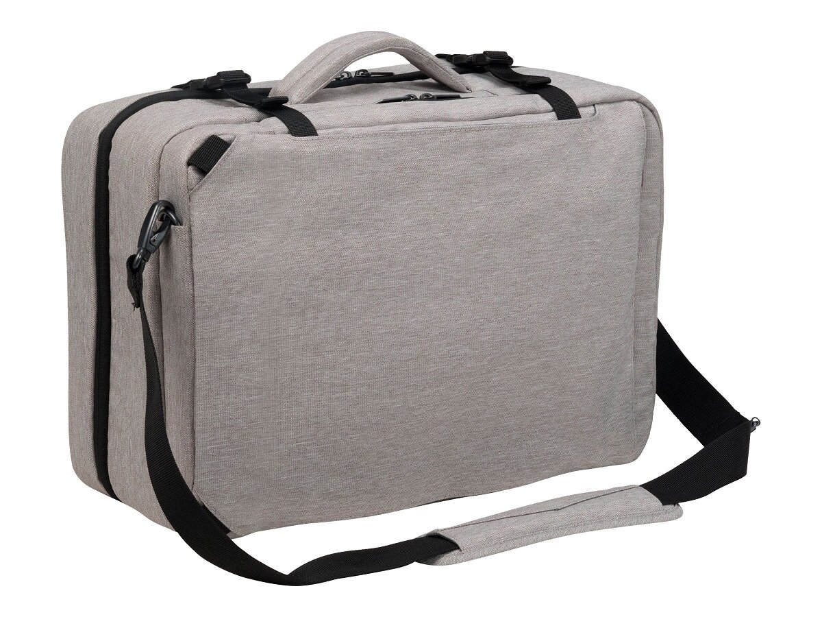 Plecak Dicota Dual Plus Edge Szary od tyłu pod skosem w konfiguracji torby
