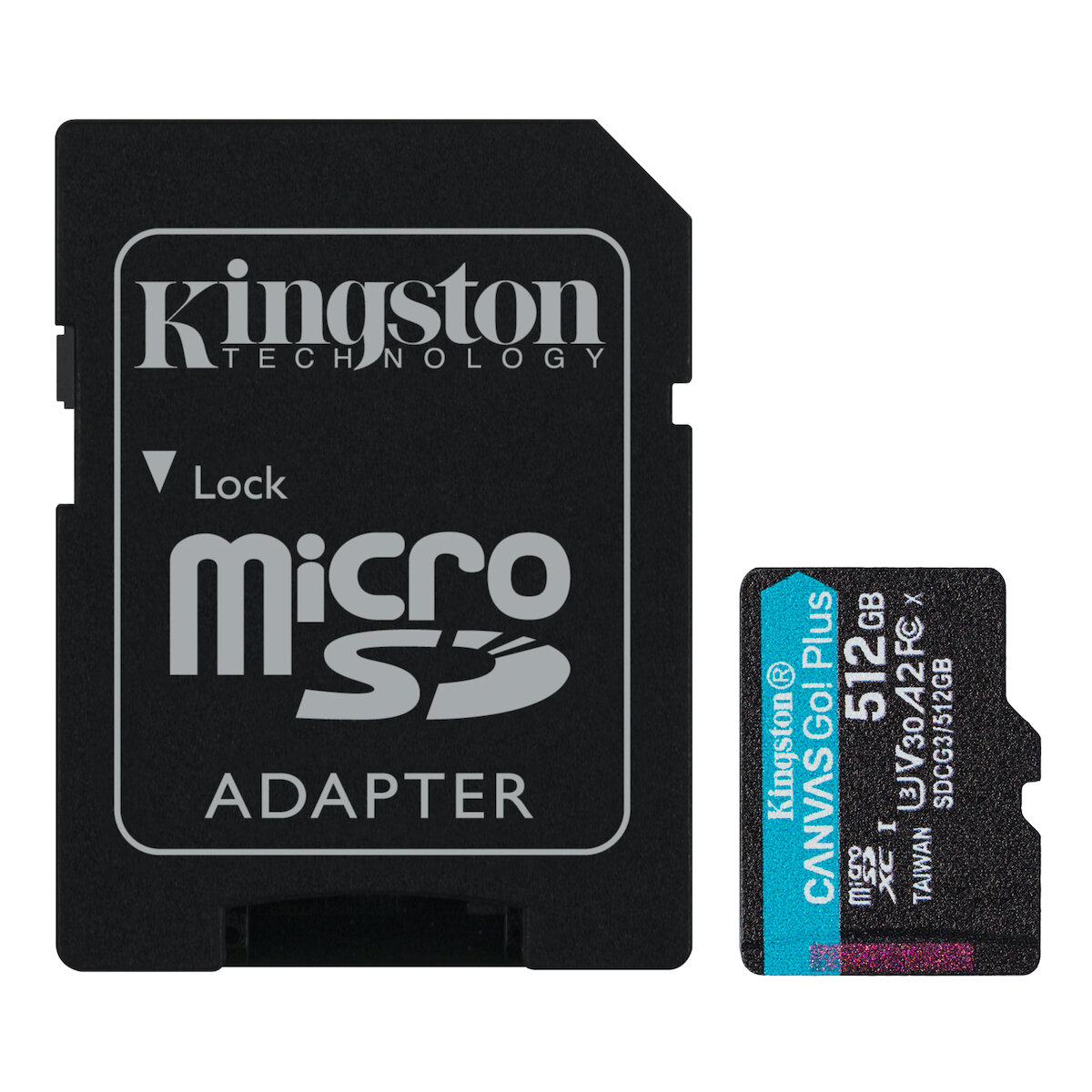 Karta pamięci Kingston SDG3/512GB frontem 