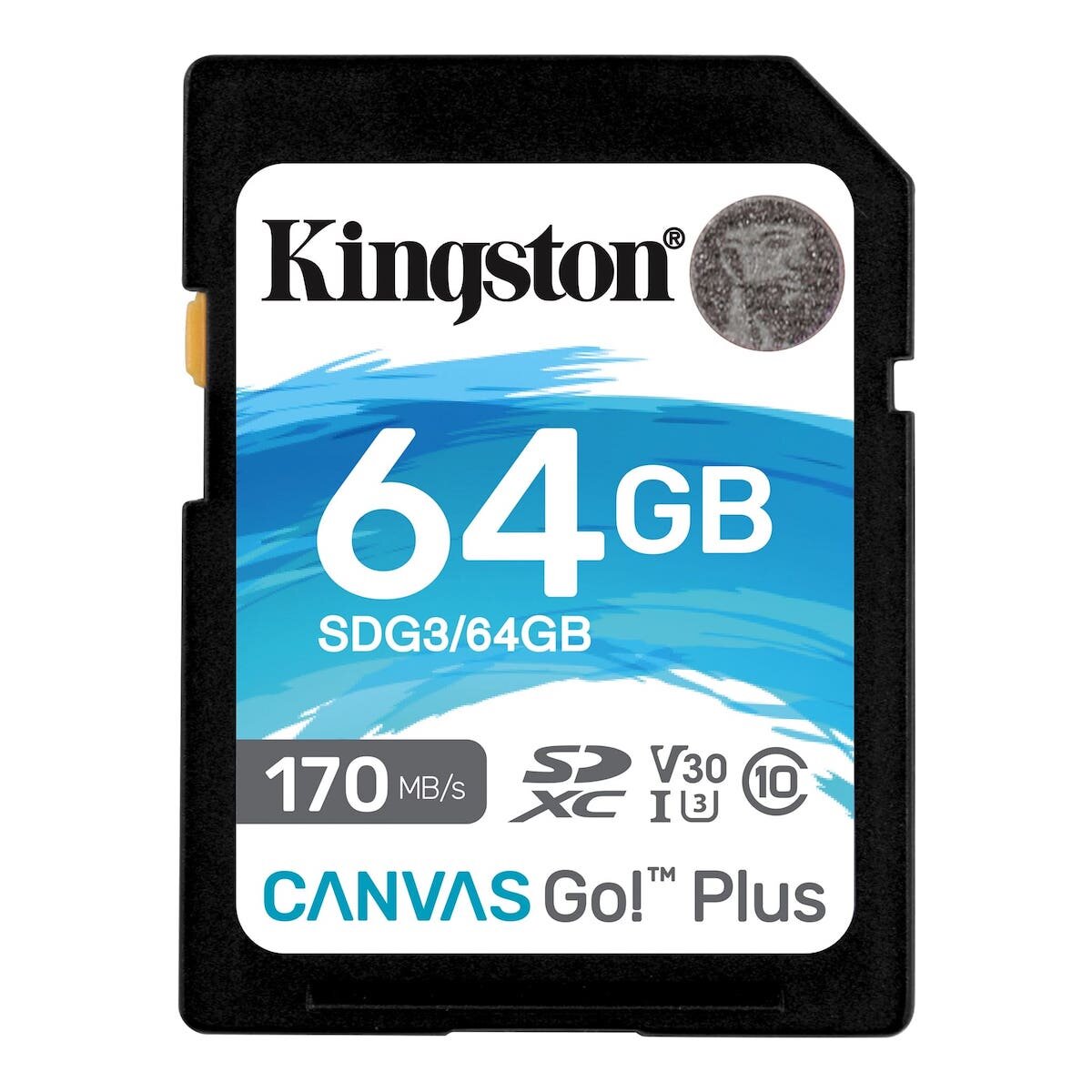 Karta pamięci Kingston SDG3/64GB frontem 