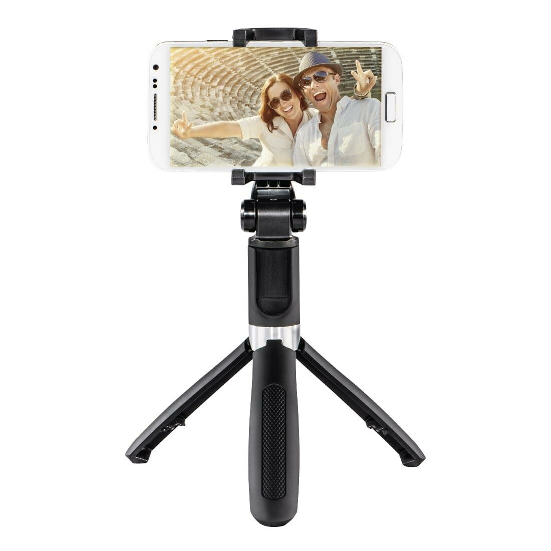 Kijek do selfie Hama Selfie Fun 70 zamontowanym smartfon na statywie