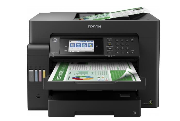 Urządzenie wielofunkcyjne EPSON EcoTank L15150 front z odbiornikiem papieru