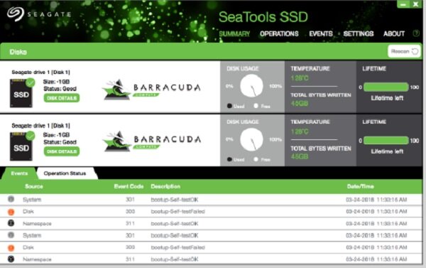 Dysk SSD Seagate BarraCuda Q1 PASTSS048020 oprogramowanie SeaTools