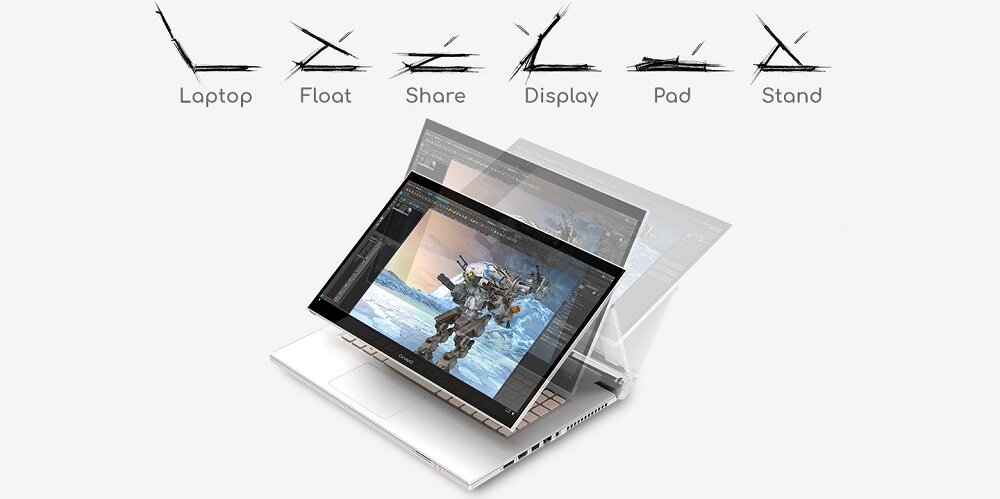 Laptop Acer ConceptD 7 Ezel Pro CC715-91P-X9G5 NX.C5FEP.001 tryby pracy laptopa