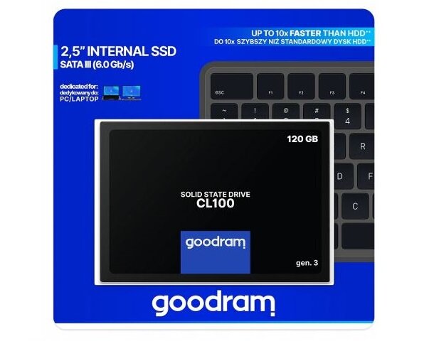 Dysk SSD Goodram CL100 gen. 3 120GB opakowanie od przodu