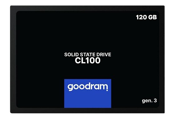 Dysk SSD Goodram CL100 gen. 3 120GB widok od przodu w poziomie