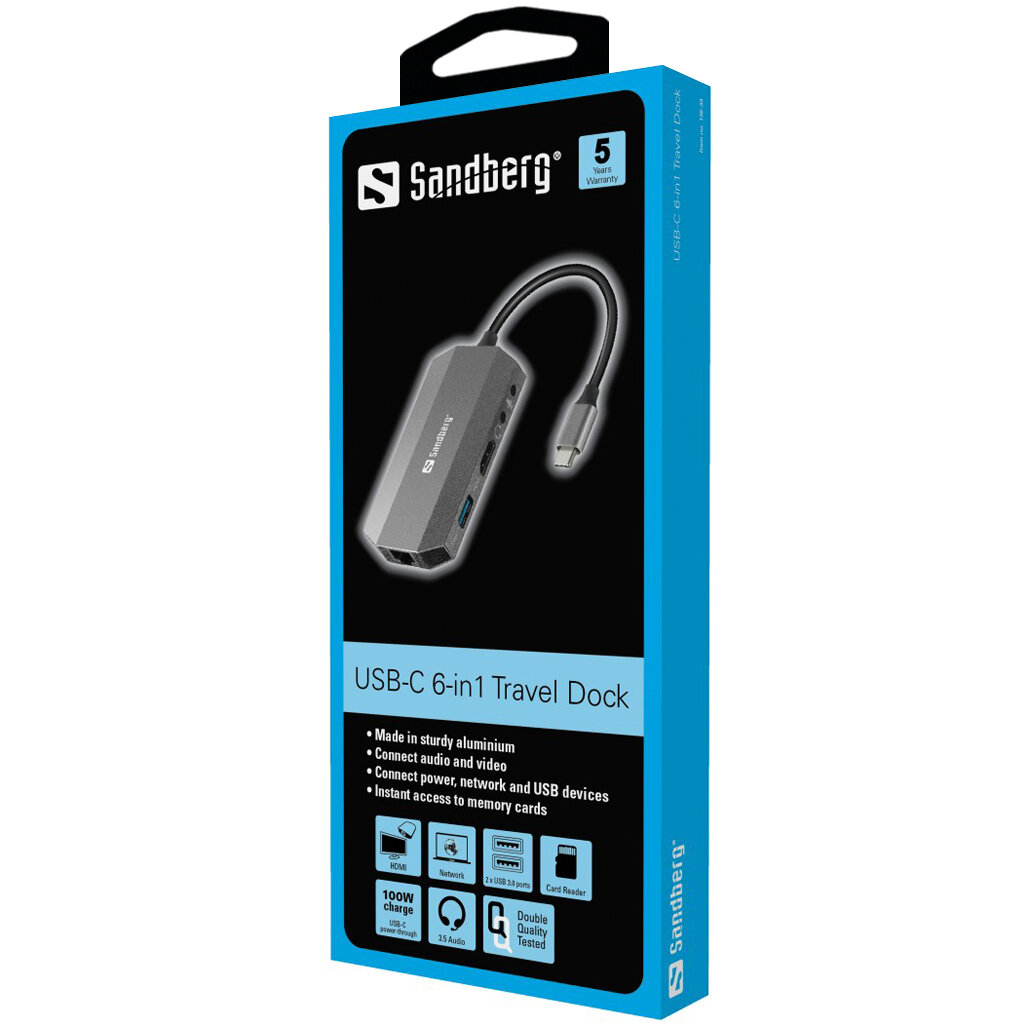 Koncentrator USB Sandberg 136-33 opakowanie