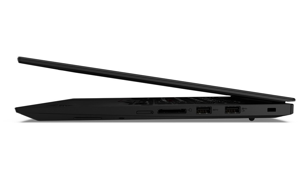 Laptop Lenovo ThinkPad X1 Extreme 3. generacji widok z boku na przymknięty laptop
