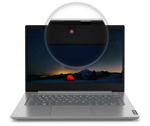 Laptop LENOVO ThinkBook 14 widok na zasłonę kamerki