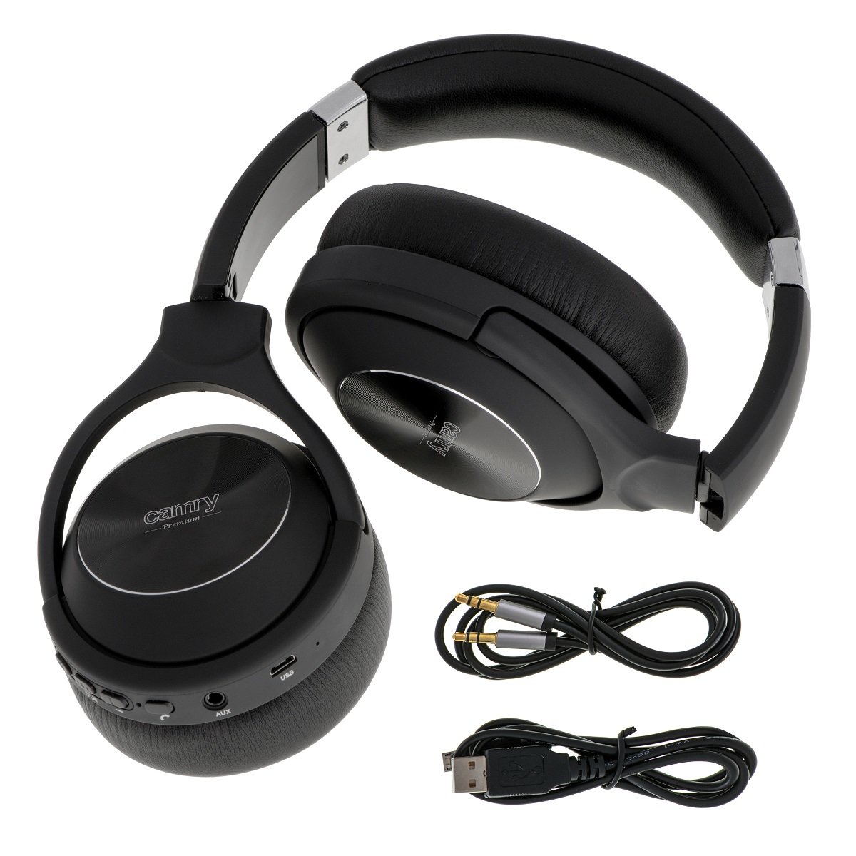 Słuchawki bezprzewodowe Camry CR 1178 porty i przyciski
