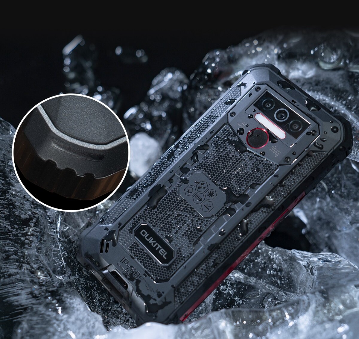 Smartfon Oukitel WP5 Pro 4/64 GB czarny widok smartfonu w wodzie