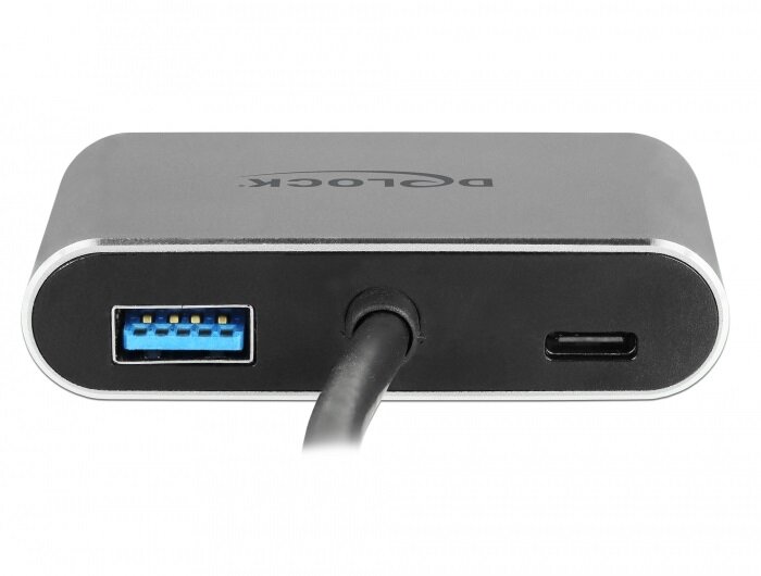Adapter Delock 64074 USB-C - HDMI/VGA/USB3.0/PD AKDONASD0100 widok od boku