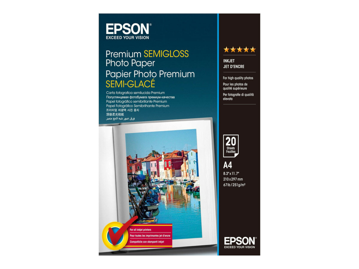 Papier fotograficzny EPSON C13S041332 A4 półbłyszczący frontem