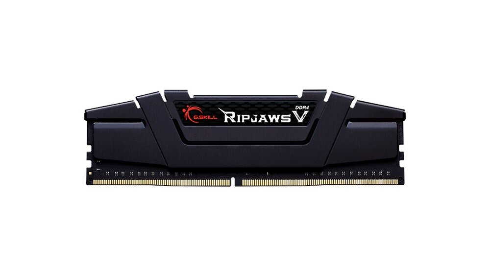 Pamięć RAM G.Skill Ripjaws V F4-4000C18D-64GVK widok na jeden moduł pamięci od frontu