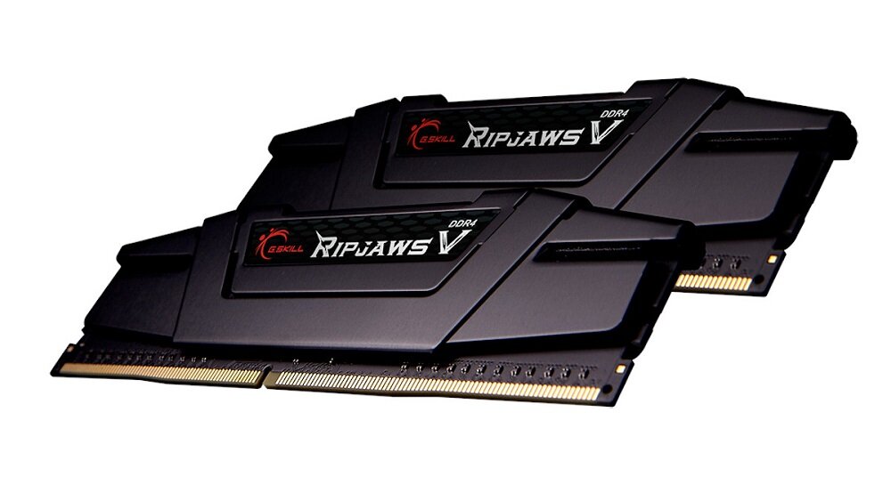Pamięć RAM G.Skill Ripjaws V F4-4000C18D-64GVK widok na dwa moduły pamięci pod skosem