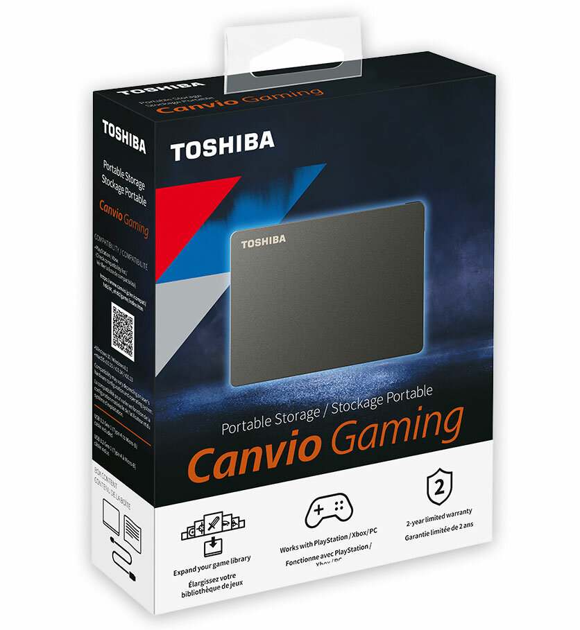 Dysk Toshiba Canvio Gaming 2TB HDTX120EK3AA Czarny  opakowanie od przodu